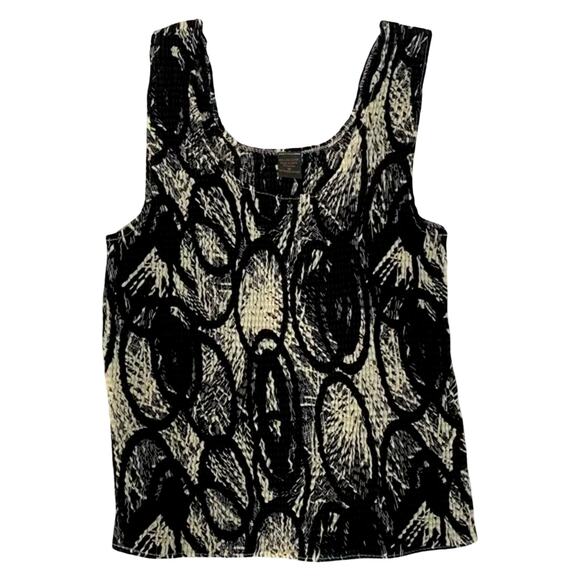 Black and Beige Vintage Tank Top with abstract print - Picture 2 of 4